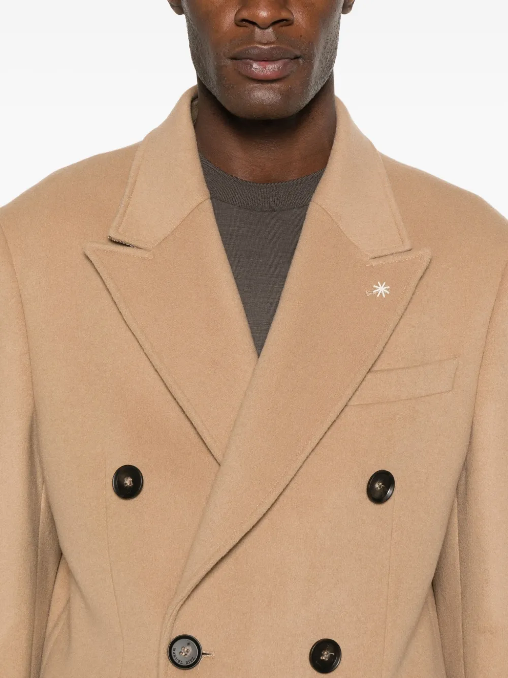 Manuel Ritz Jas met dubbele rij knopen Beige