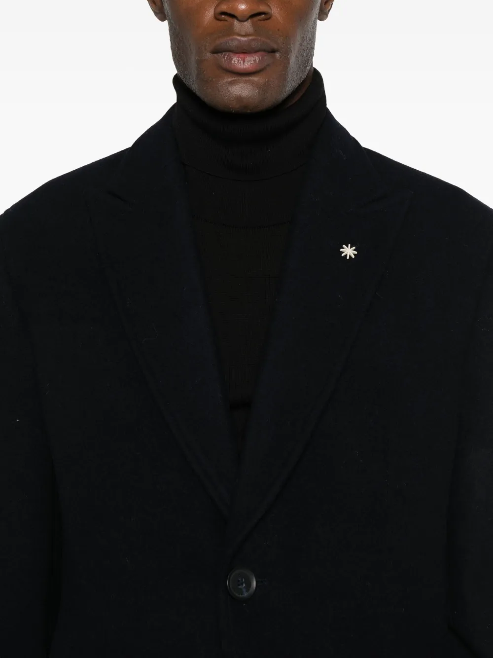 Manuel Ritz Nuvola Single-breasted Coat In Black