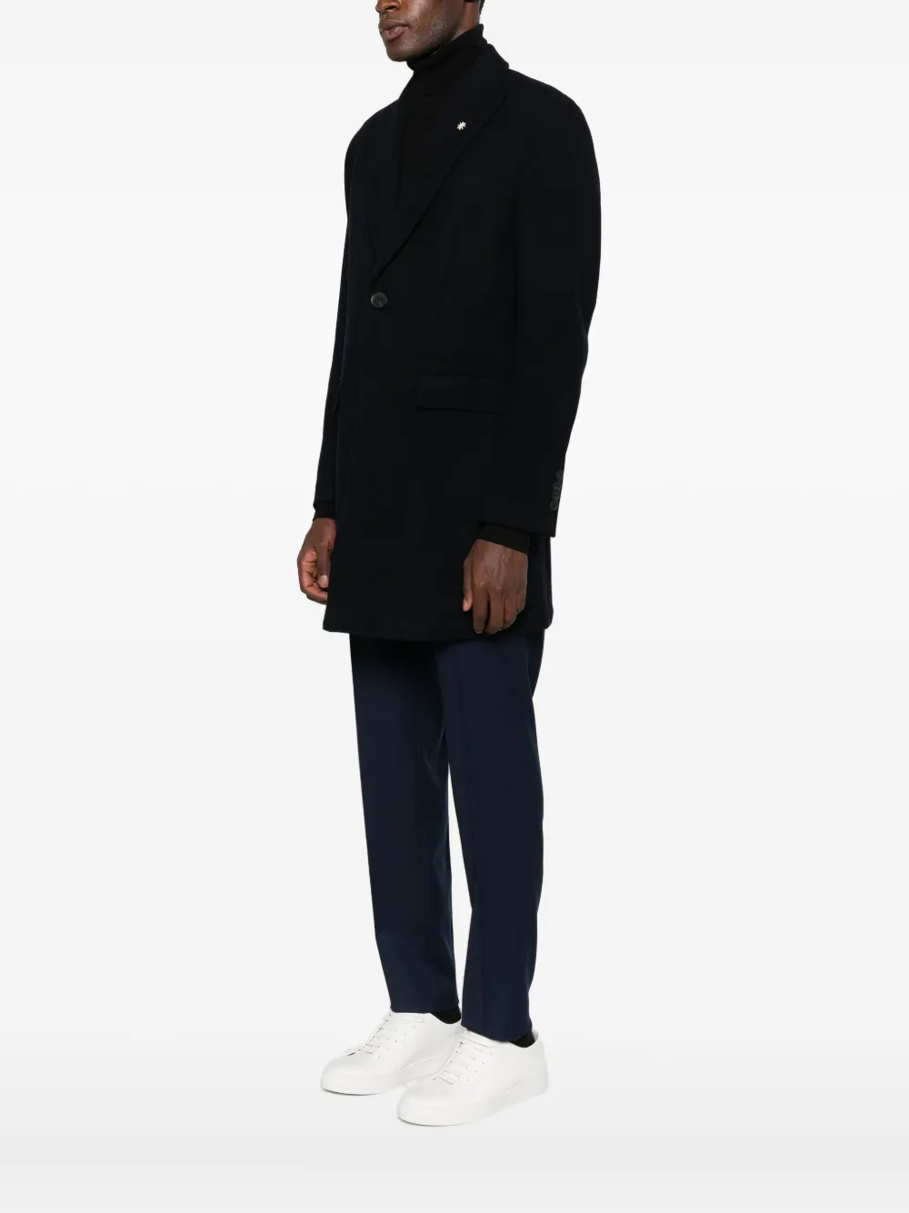 Manuel Ritz Nuvola Single-breasted Coat In Black