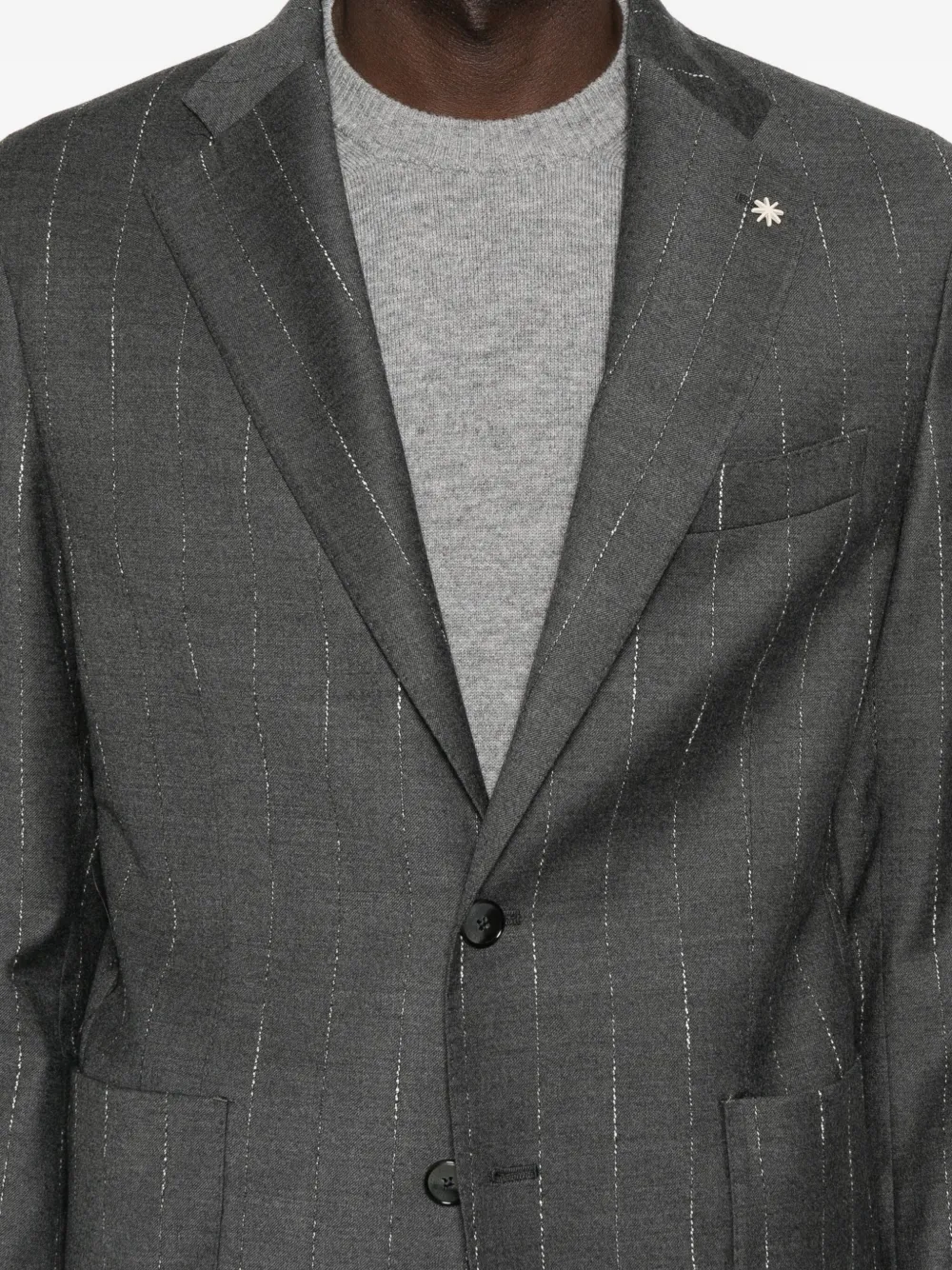 Manuel Ritz Wool-blend Single-breasted Suit In Gray