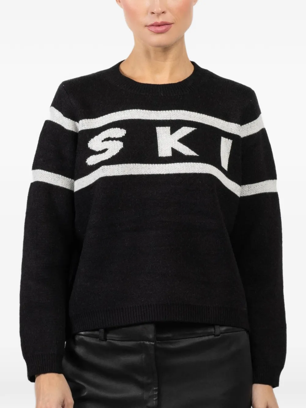 Lyla + Luxe Brixton stripe-detail sweater - Nero