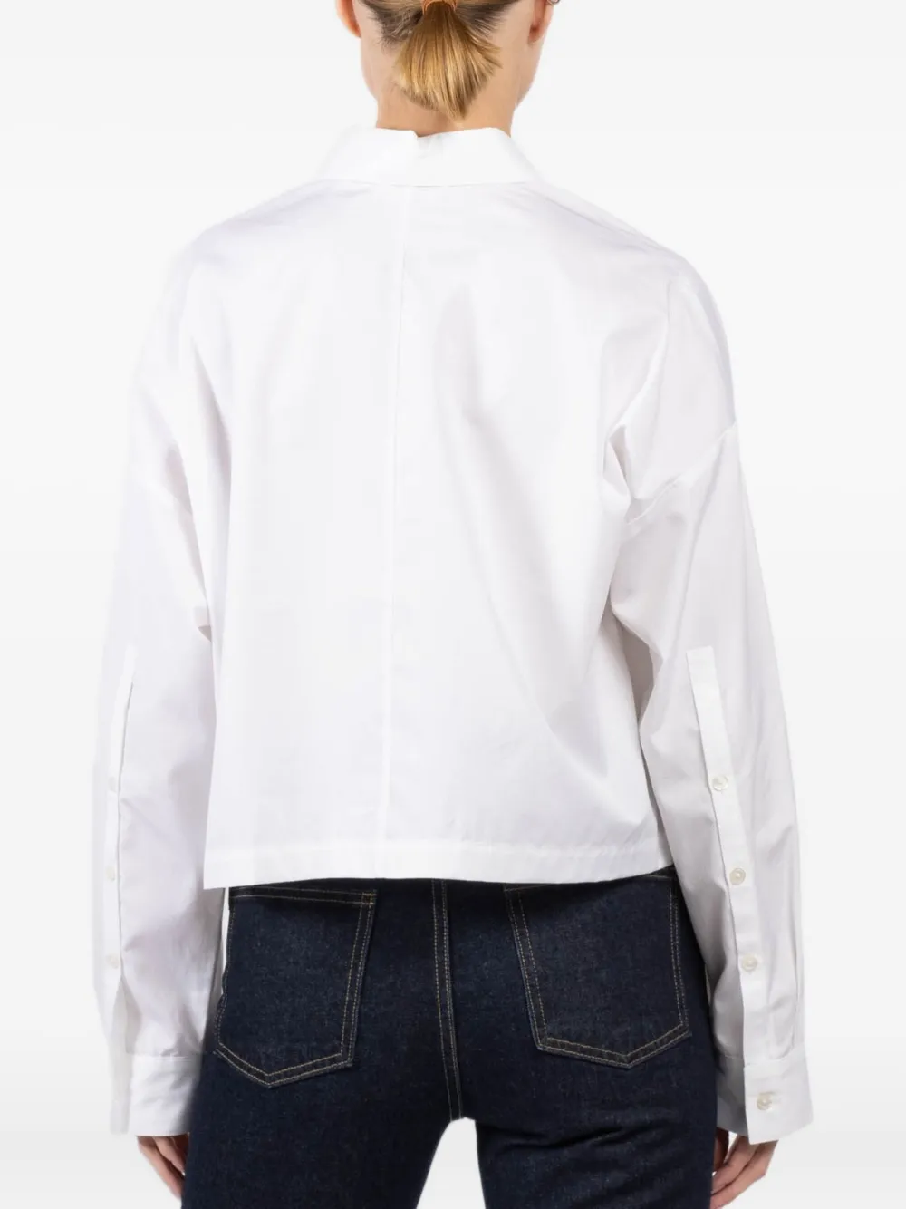 Arlo Mott Pocket-detail Cropped Shirt In White