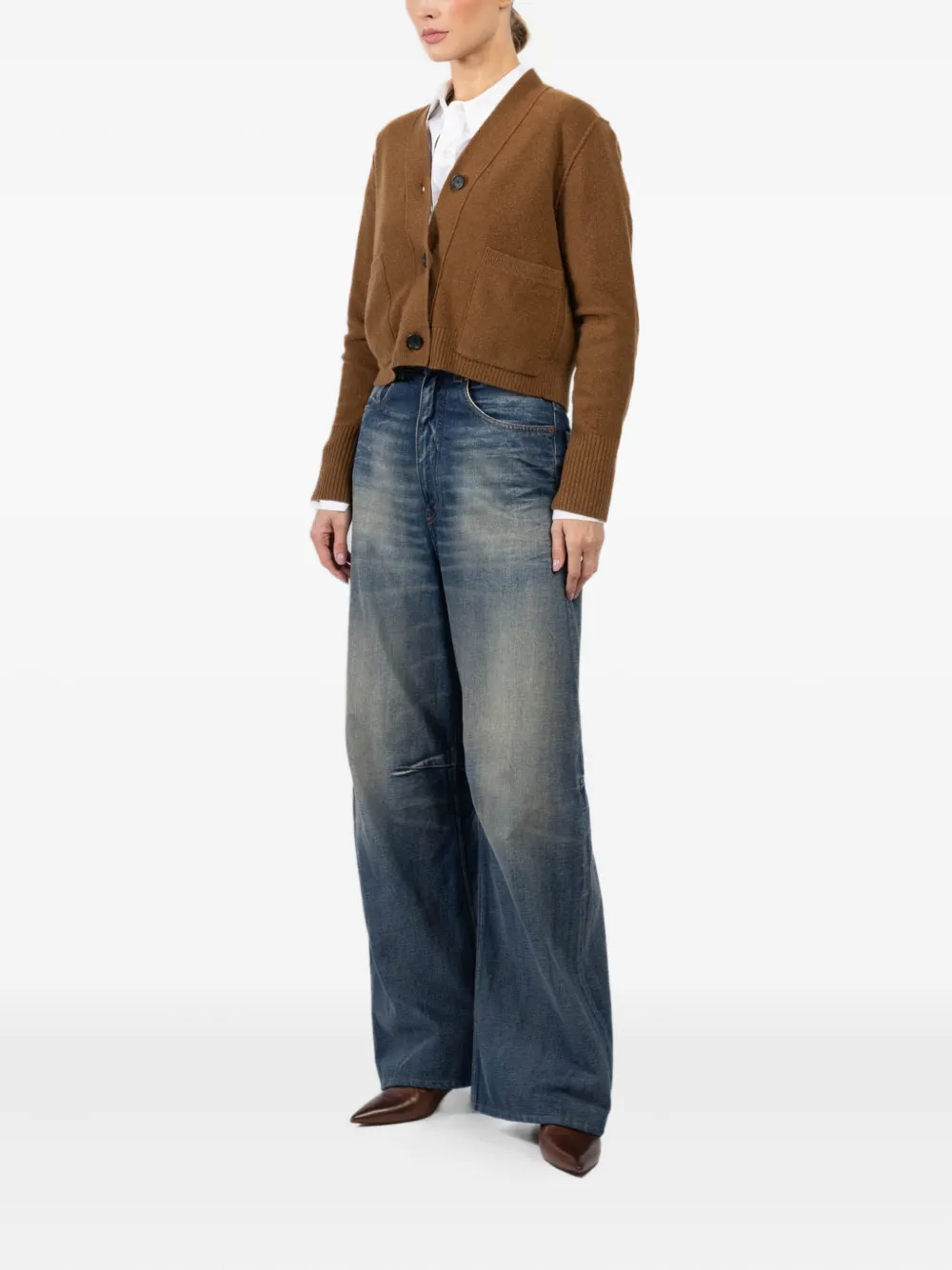 Arlo Mott Cashmere-blend Cardigan In Brown