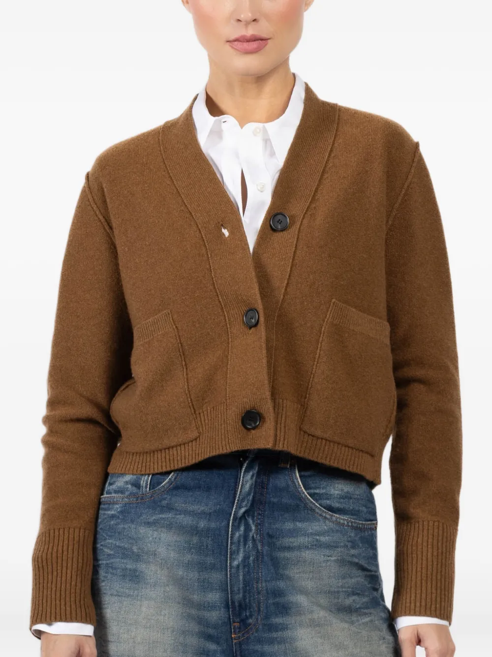 Arlo Mott Cashmere-blend Cardigan In Brown