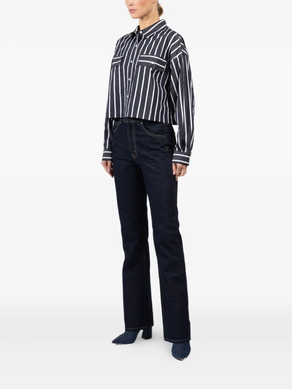 Arlo Mott Striped Shirt In Blue