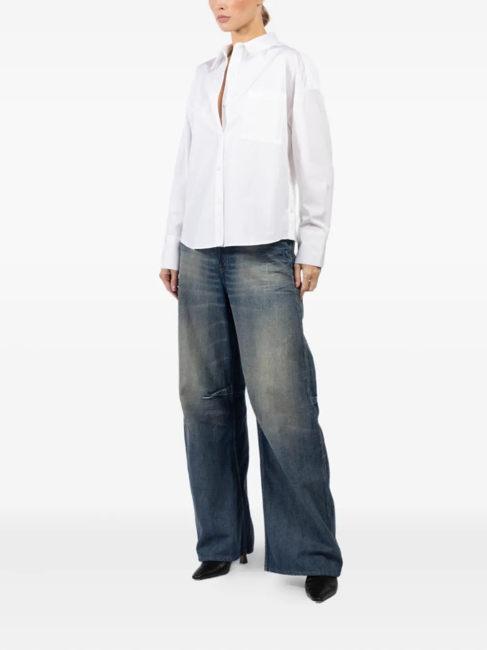  Arlo Mott Side-slit Shirt - White 