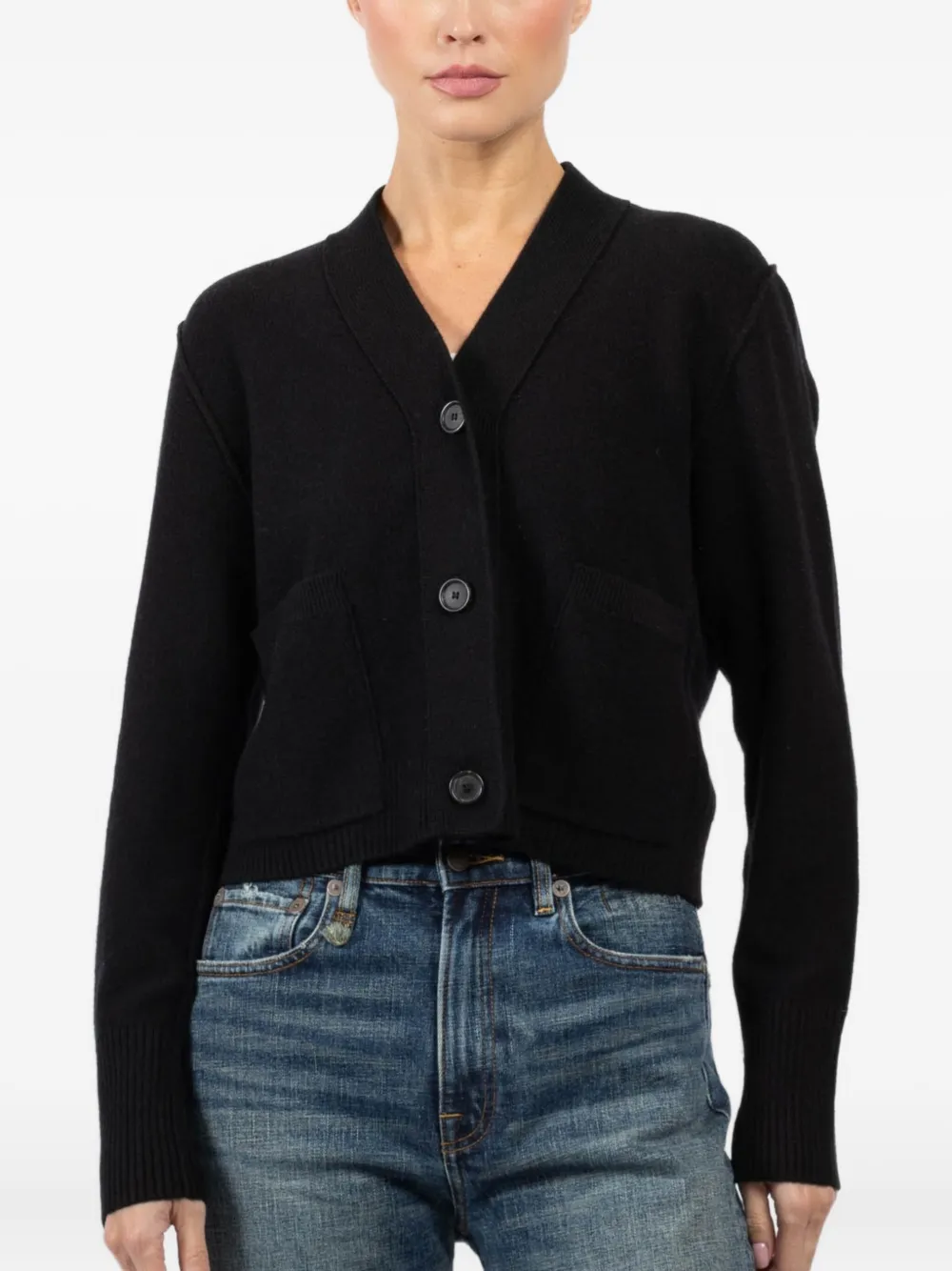Arlo Mott Button-up Cardigan In Black