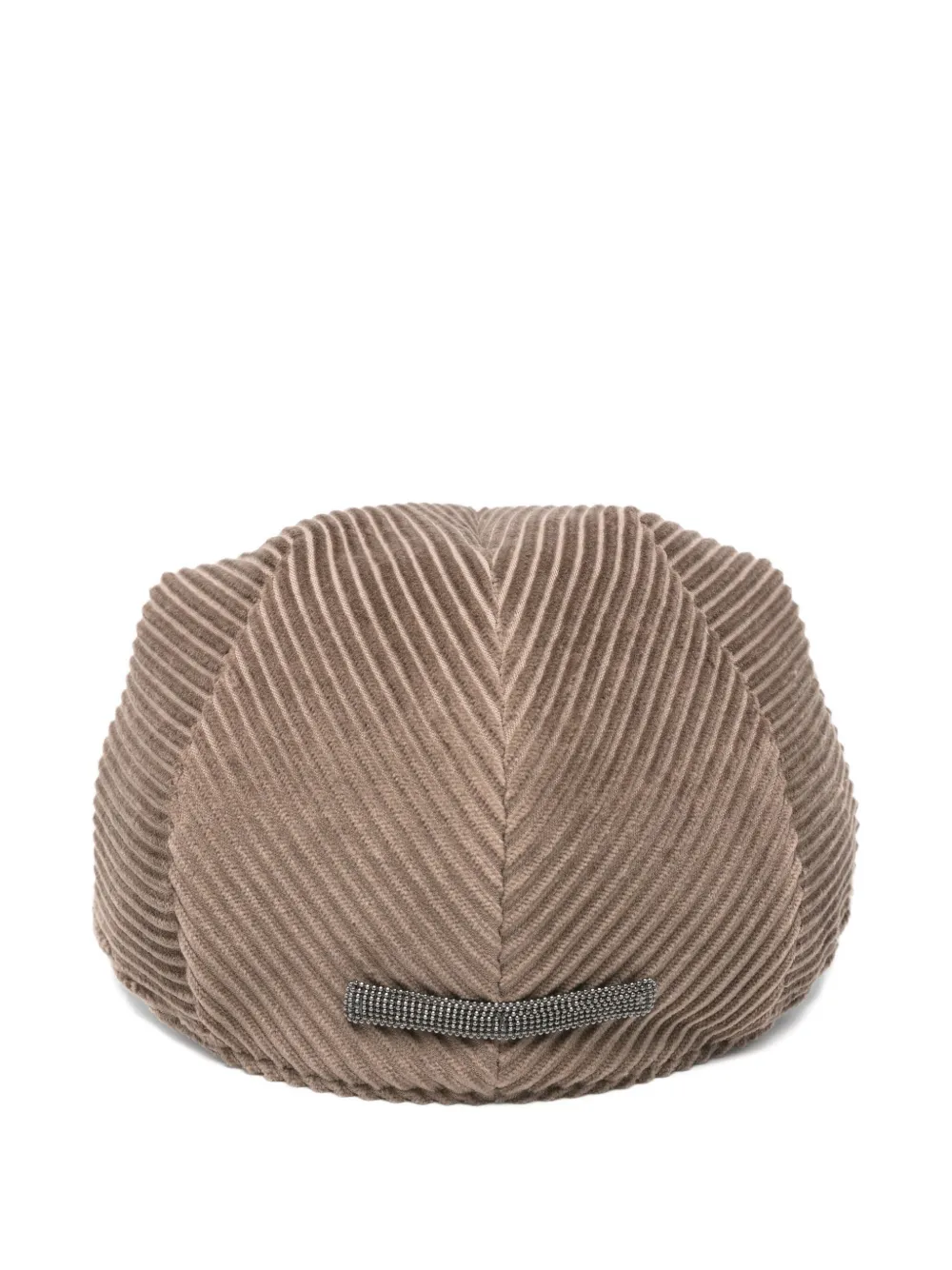 Brunello Cucinelli Ribfluwelen baret - Bruin