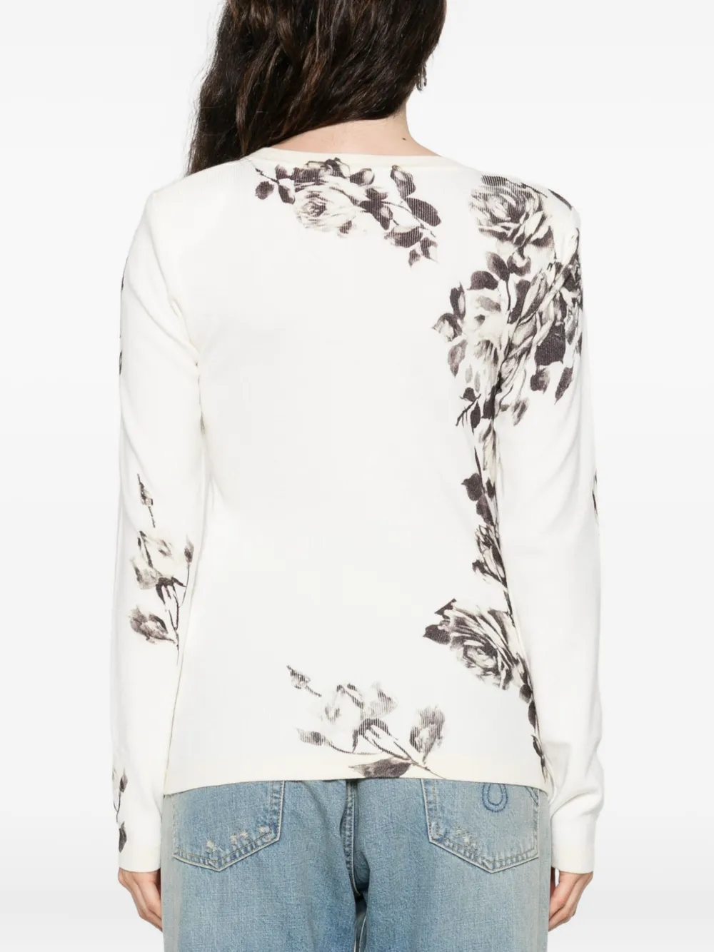 Blugirl Top met bloemenprint Wit