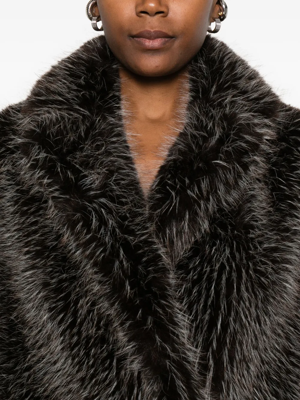 Valentini 1972 Funnel-neck Coat In Brown
