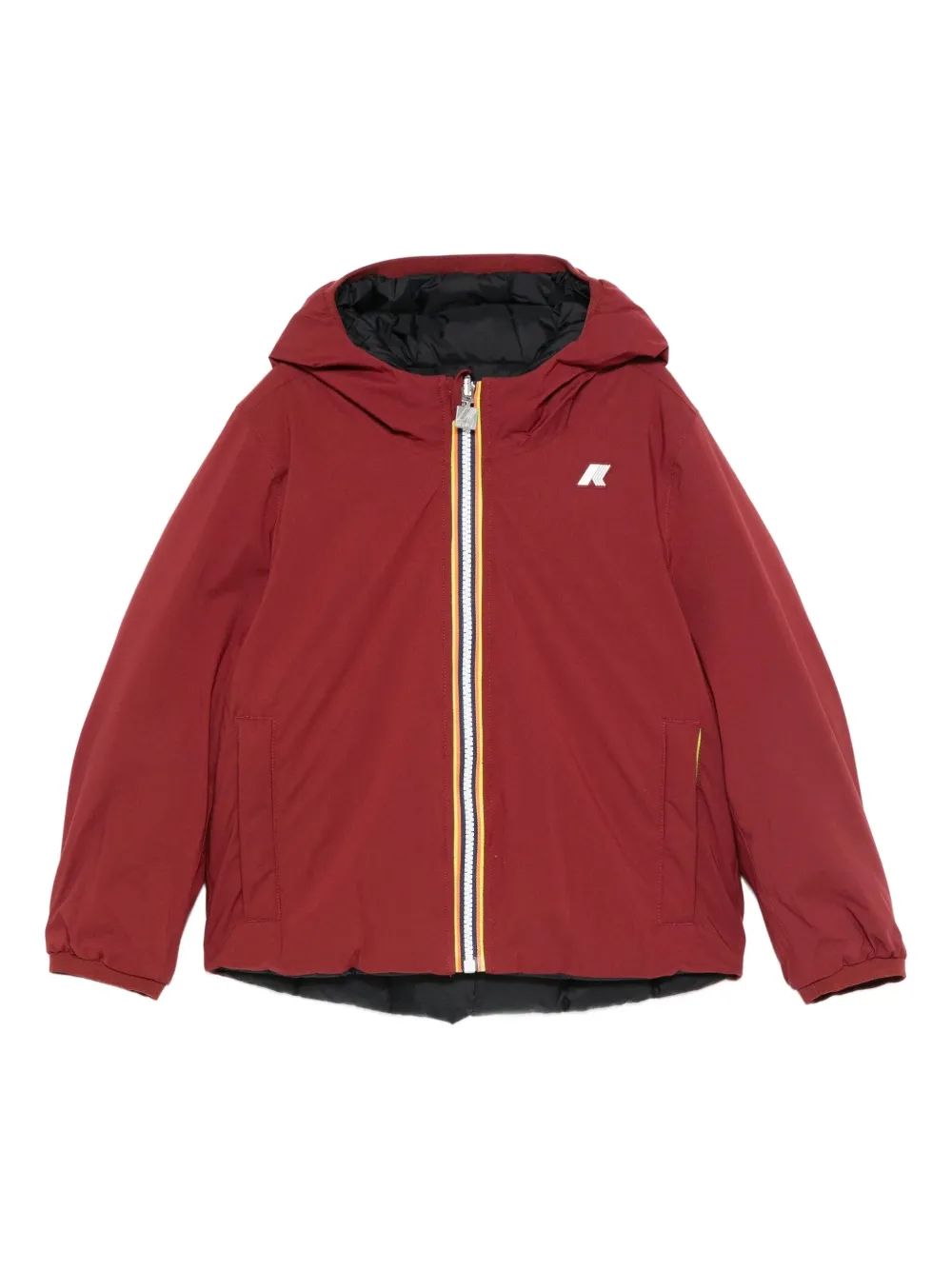 K-way Kids' Hooded Zip-front Jacket In Red