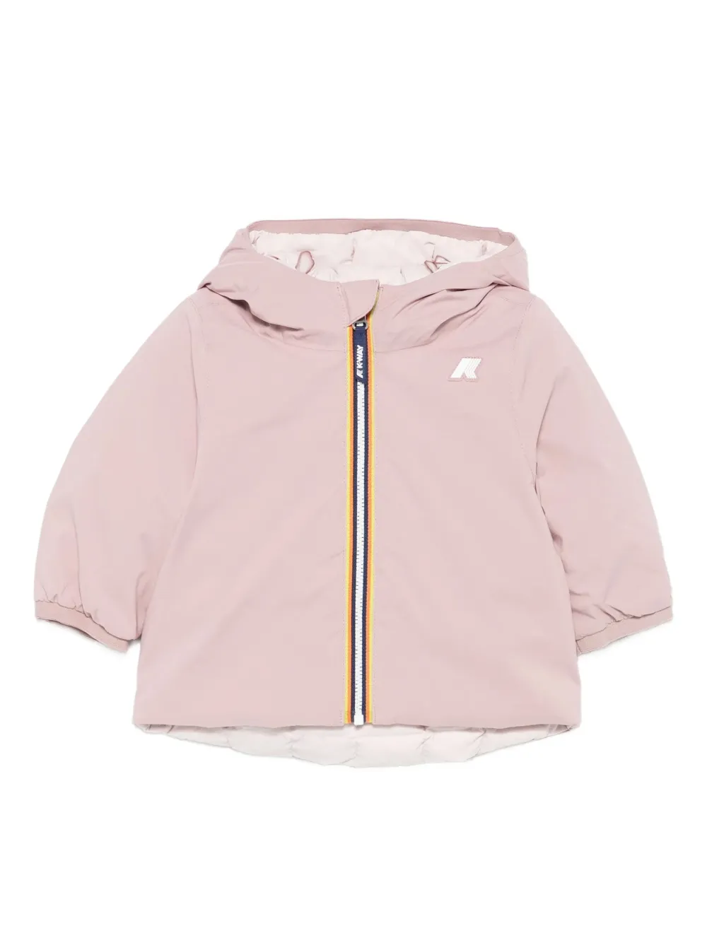 K-way Babies' Hooded Zip-front Jacket In Pink