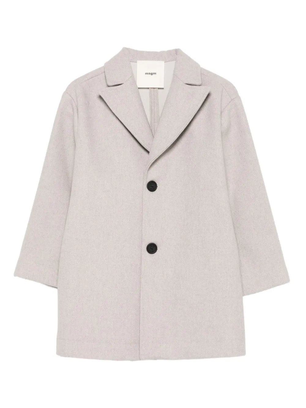 Msgm Three-button Lapel Coat In Neutral