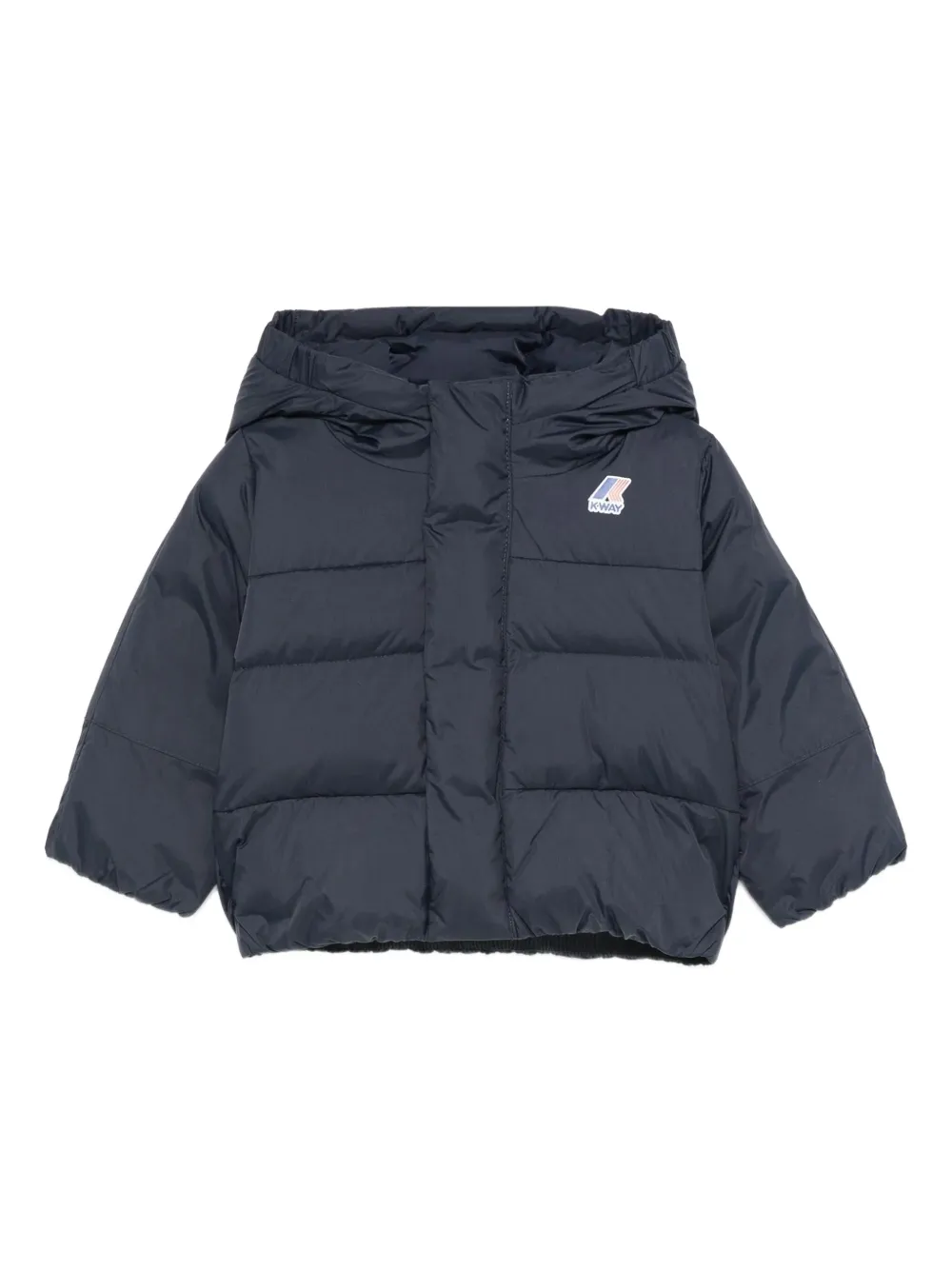 K-way Babies' Hooded Puffer Jacket In Blue