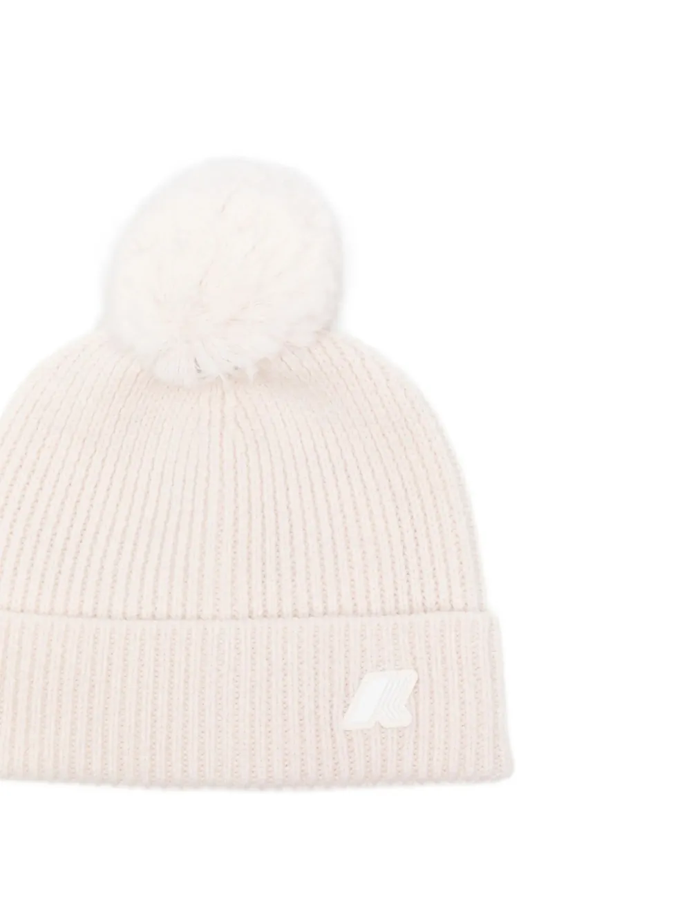 K-way Ribbed Pom-pom Hat In Neutral