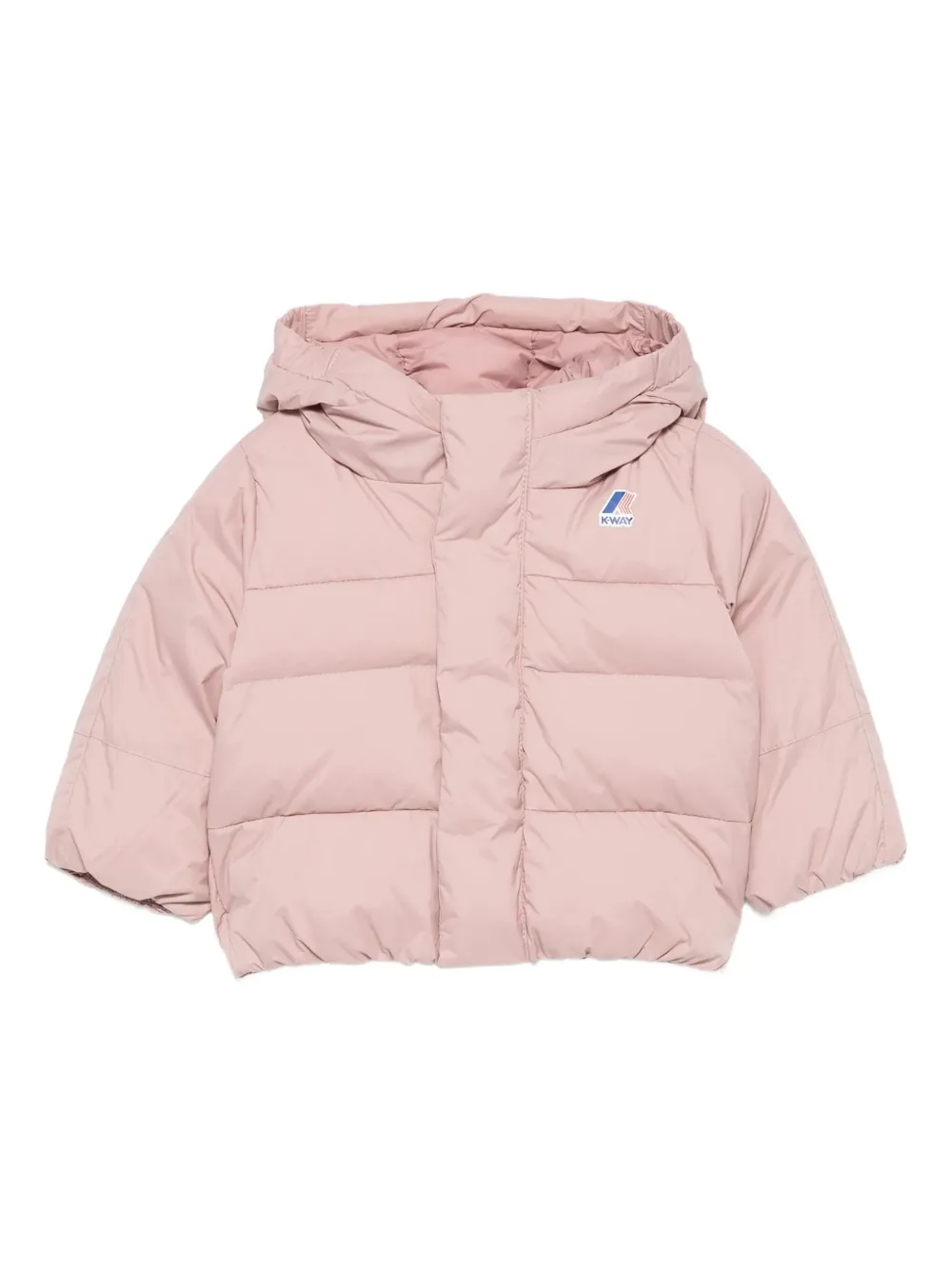 K-way Babies' Hooded Puffer Jacket In Pink