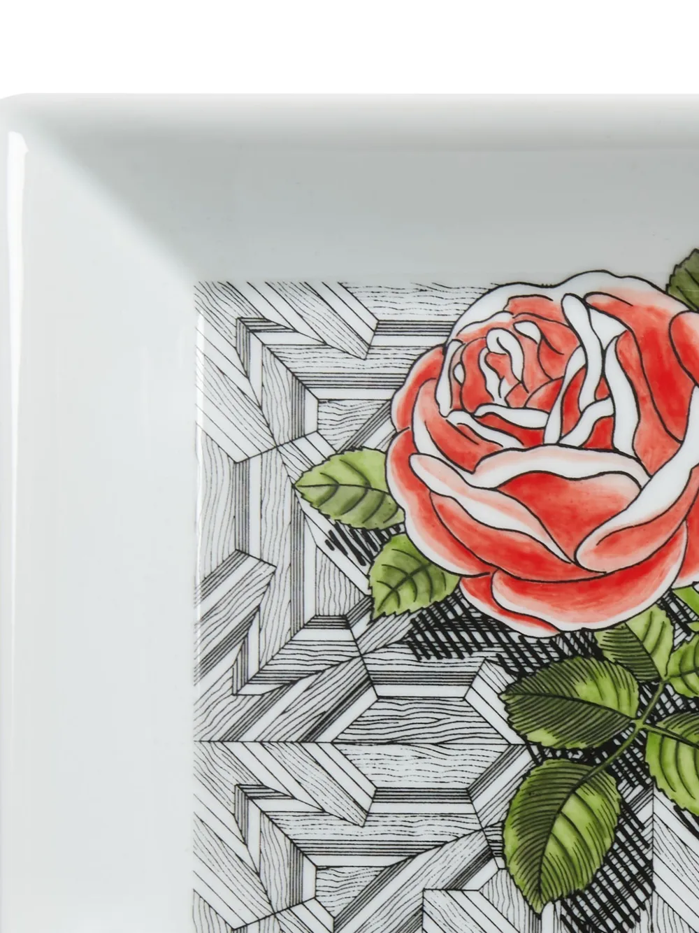 Fornasetti Musciarabia con rose tray (20,8cm x 20,8cm) | Decorative Trays & Plates | Image 2