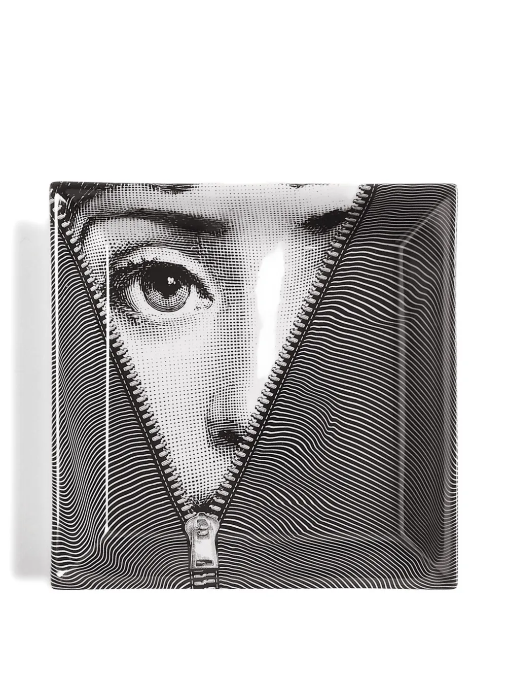 Fornasetti Vide-poche square tray (20,8cm x 20,8cm) | Black | Image 1