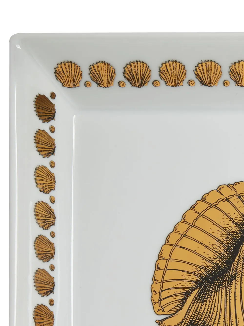 Fornasetti Giro Di Conchiglie Square Tray (20,8cm X 20,8cm) In White