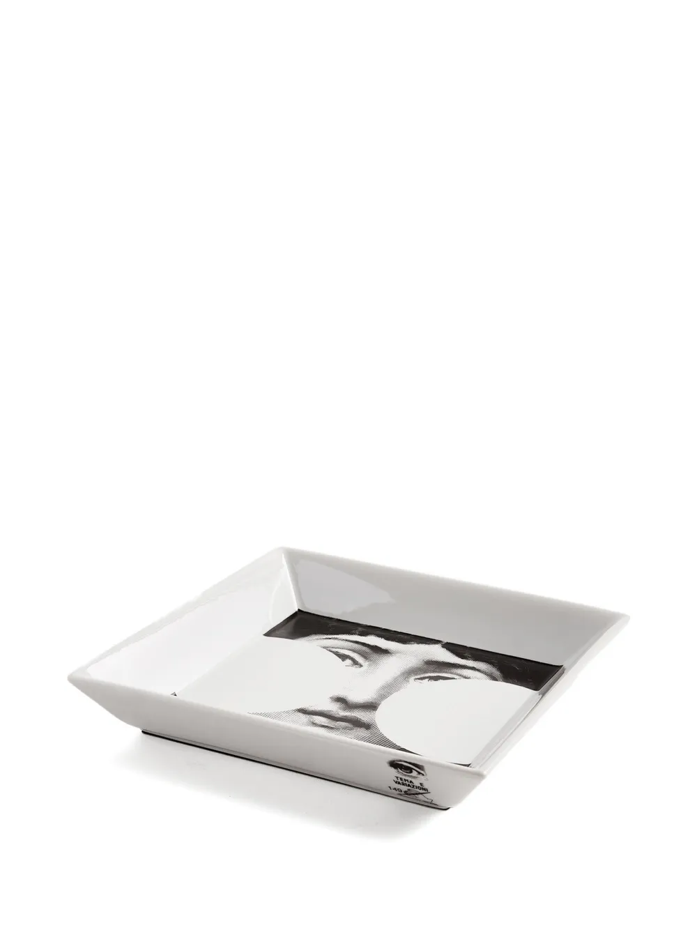 Fornasetti Vide-poche Square Face Tray (20,8cm X 20,8cm) In White