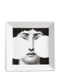 Fornasetti Vide-poche square face tray (20,8cm x 20,8cm) - White