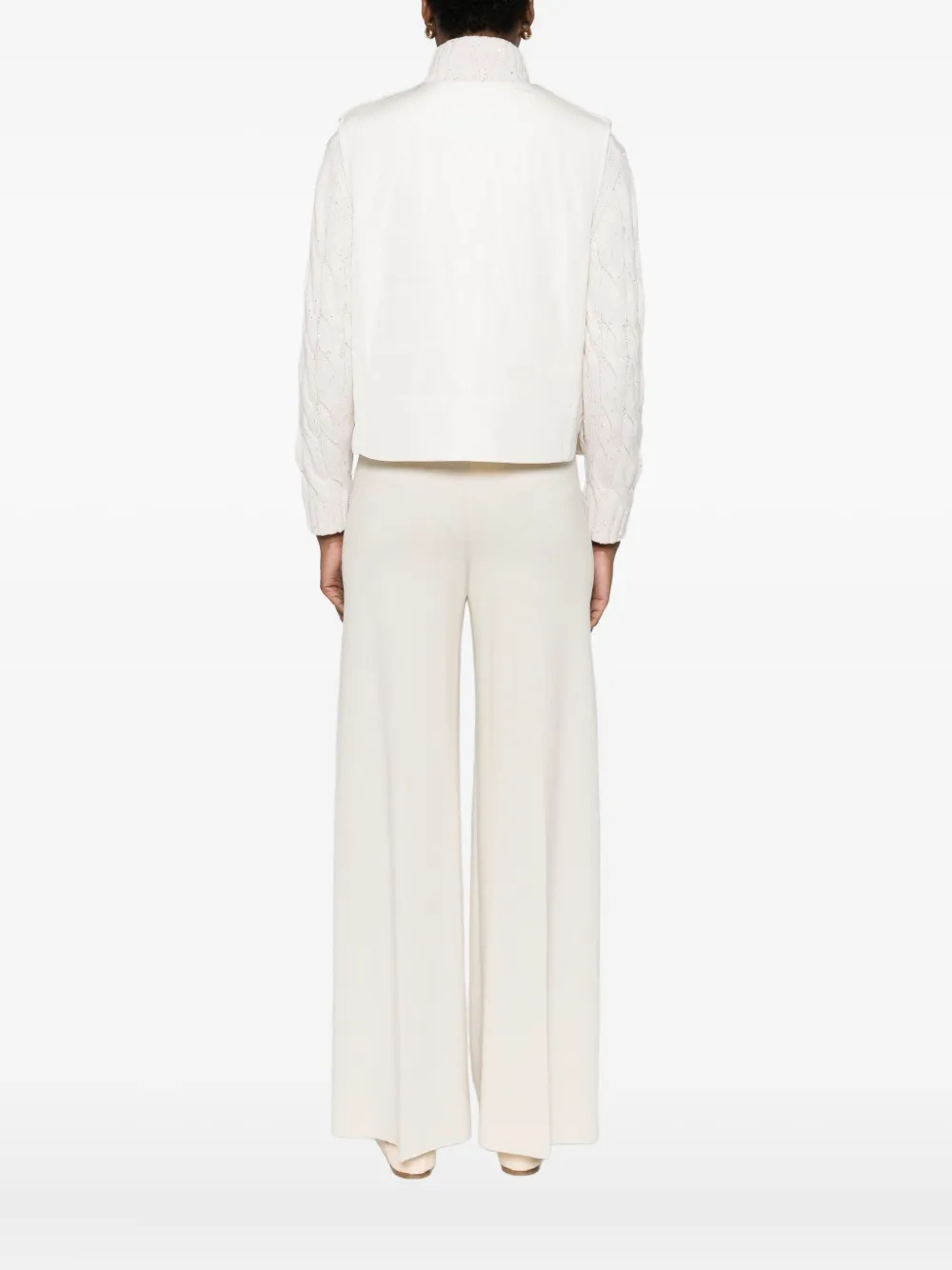 Gran Sasso Cable-knit Zip-up Vest In Neutral