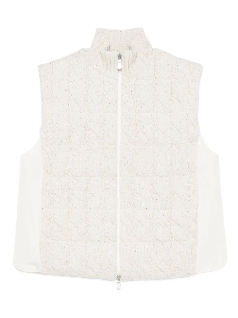 Gran Sasso cable-knit zip-up vest | Neutrals | Image 1