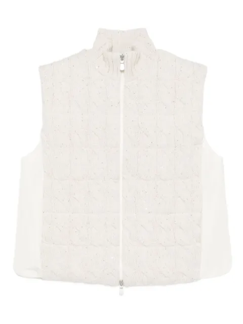 Gran Sasso cable-knit zip-up vest