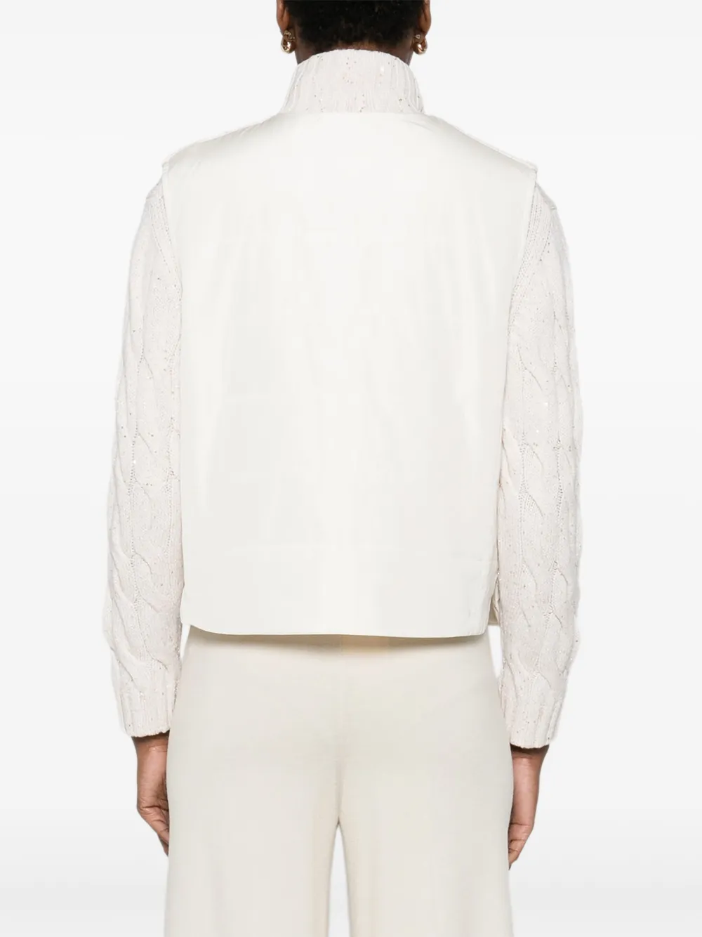 Gran Sasso Kabelgebreide spencer met rits Beige