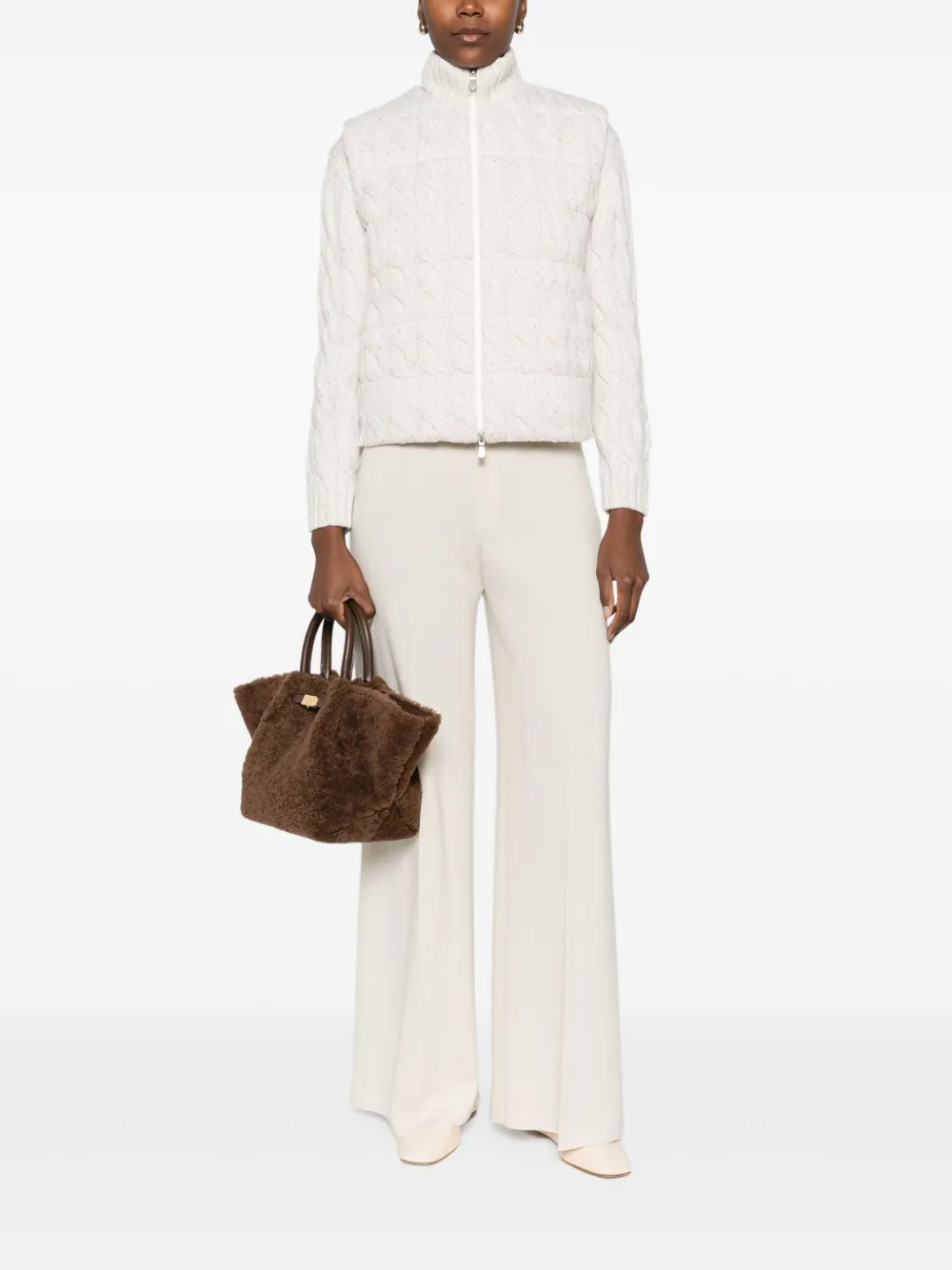 Gran Sasso cable-knit zip-up vest | Waistcoats & Gilets | Image 2