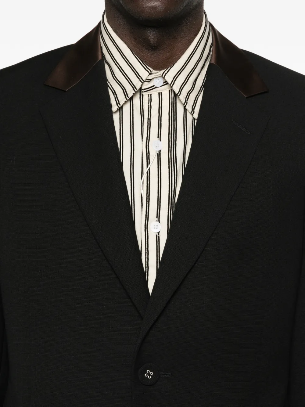 Wales Bonner Blazer met enkele rij knopen Zwart