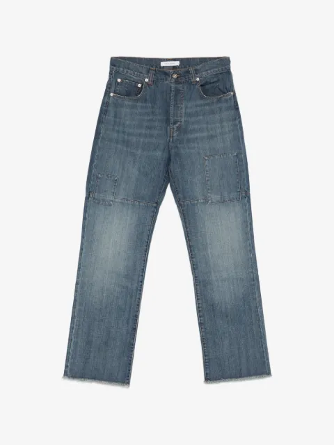 Wales Bonner patched slub wide-leg jeans