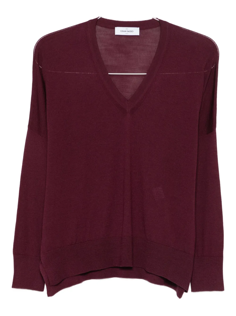 Gran Sasso V-neck Wool Sweater In Brown