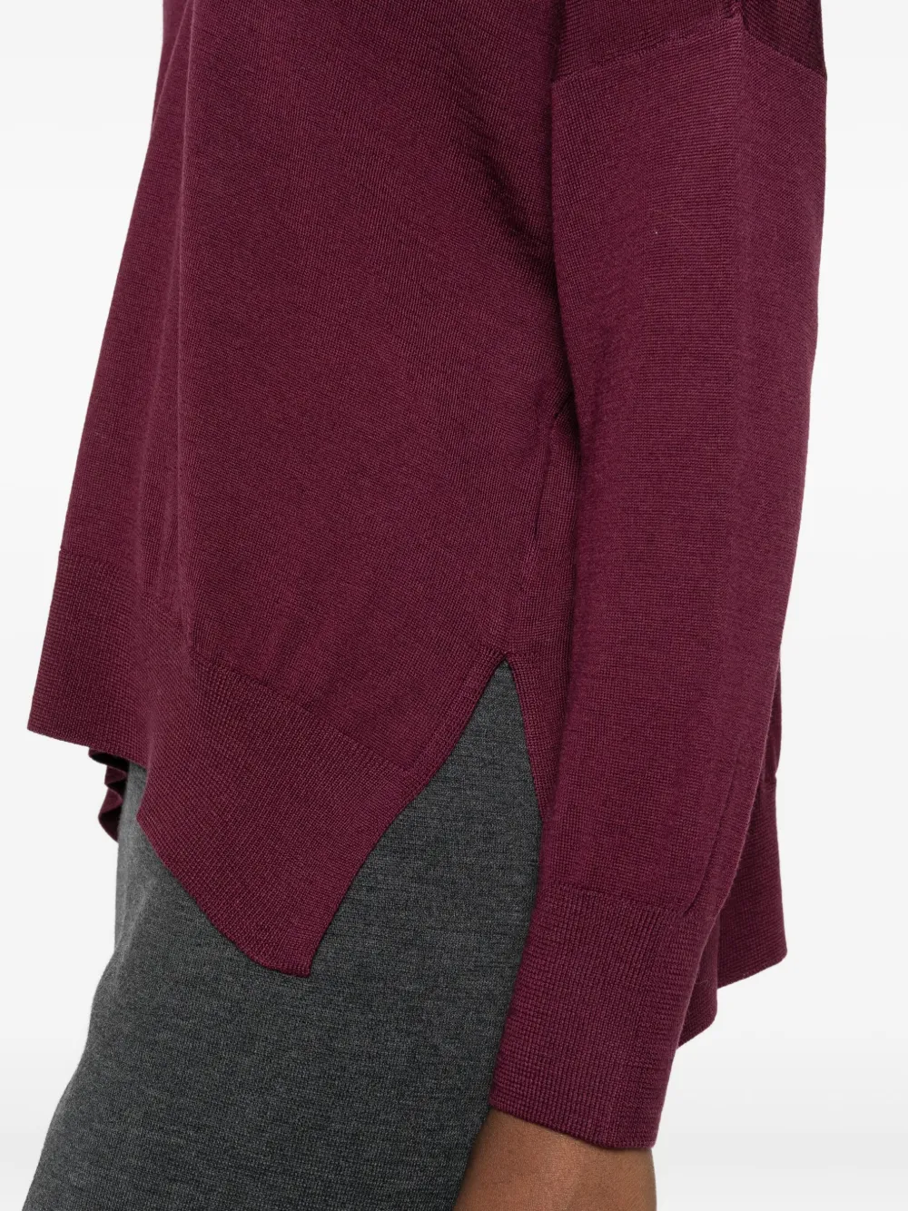 Gran Sasso V-neck Wool Sweater In Brown