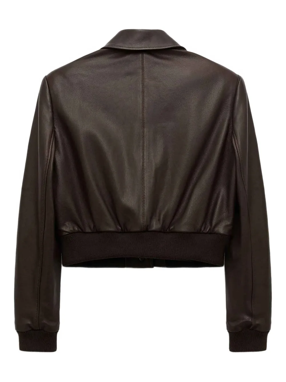 Dorothee Schumacher Classic-collar Leather Jacket In Brown
