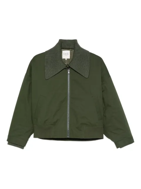 Sea point-collar bomber jacket