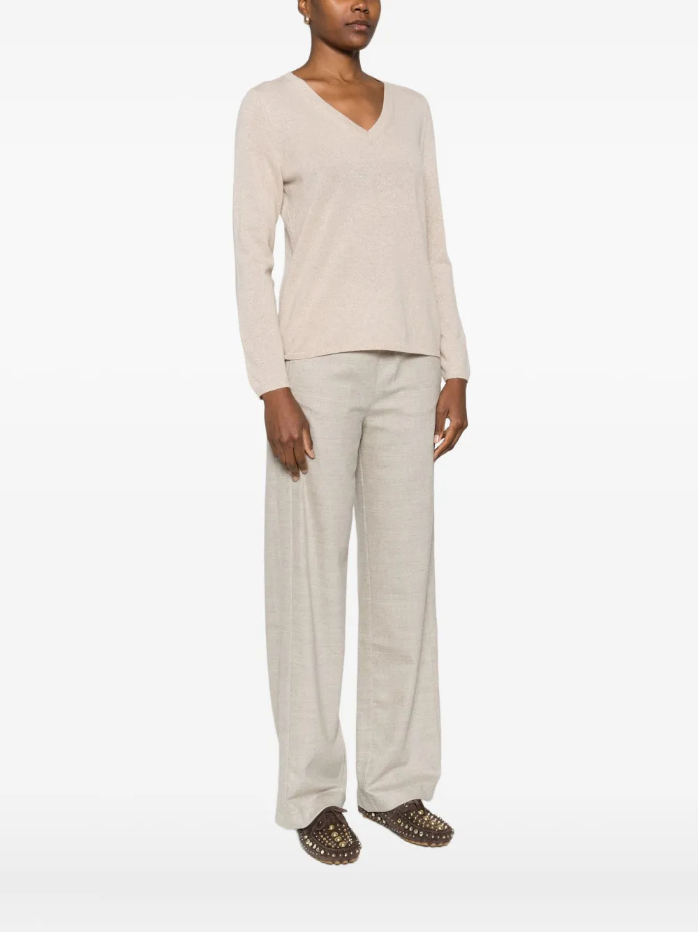 Gran Sasso Pullover Mit V-ausschnitt In Brown