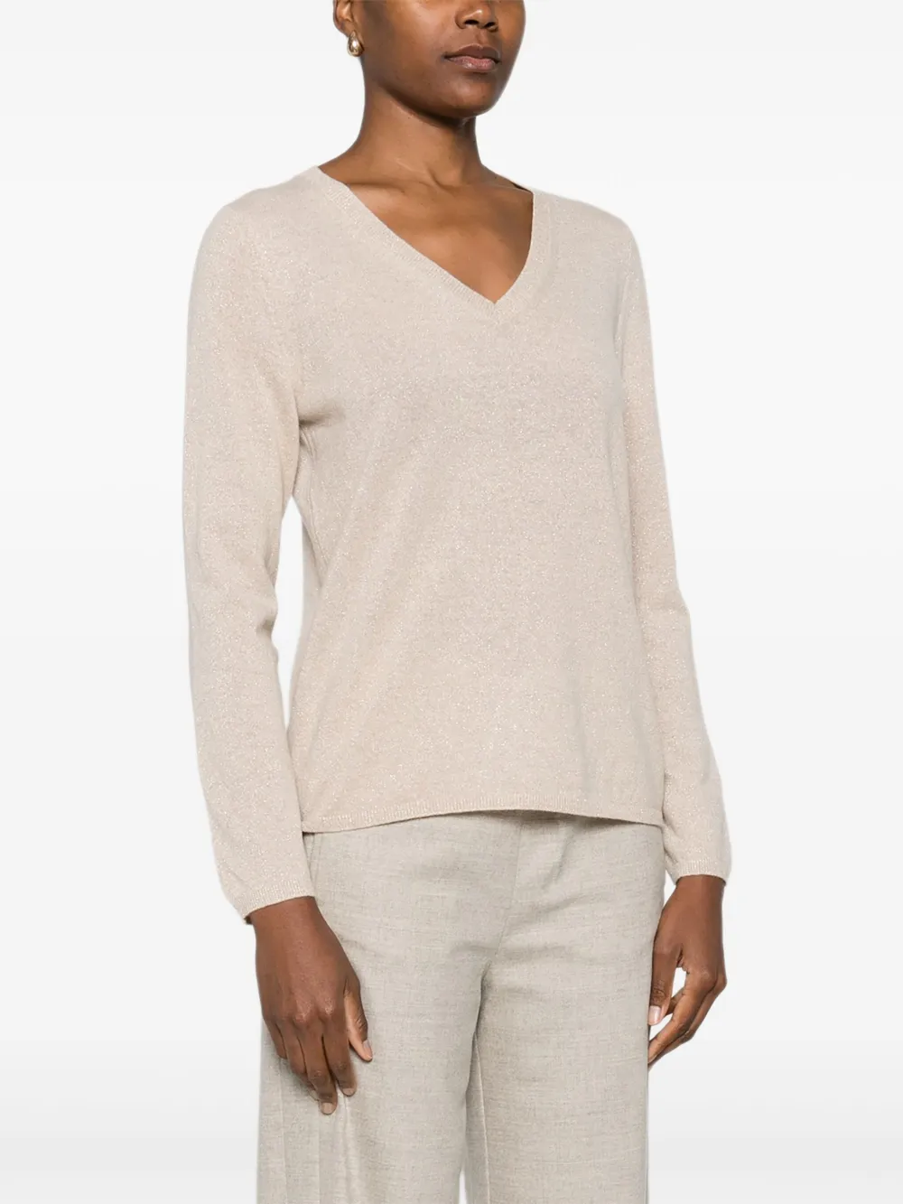 Gran Sasso Trui met V-hals Beige
