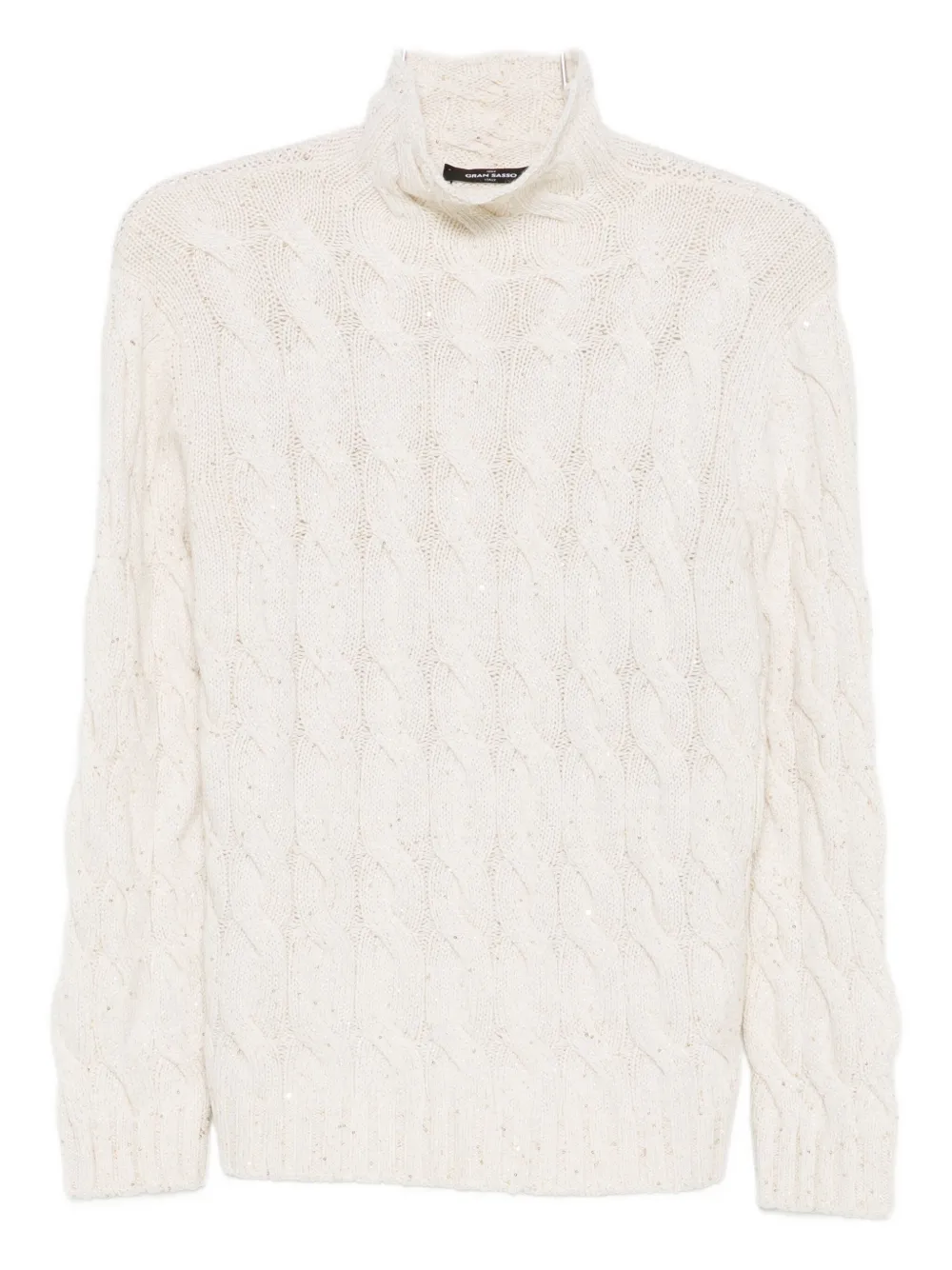 Gran Sasso Cable-knit High-neck Sweater In Neutral