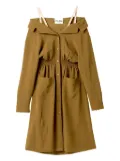Miu Miu Sablé button-front smocked dress - Green