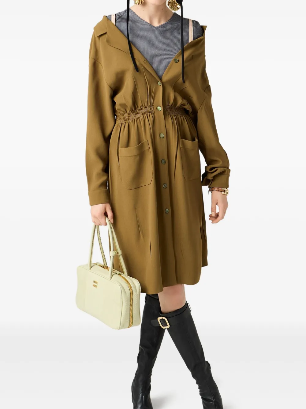 Miu Miu Sablé dress - Groen