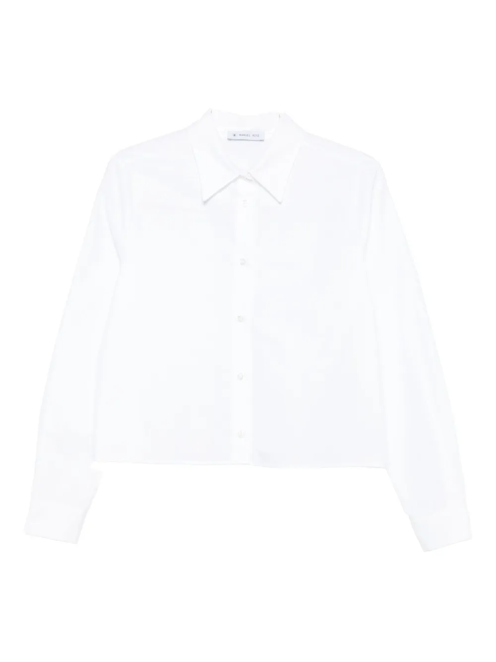Manuel Ritz Oxford Cropped Shirt In White
