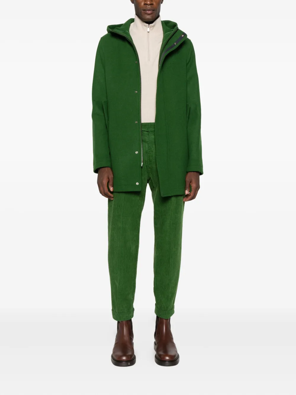 Manuel Ritz pleated tapered trousers - Groen