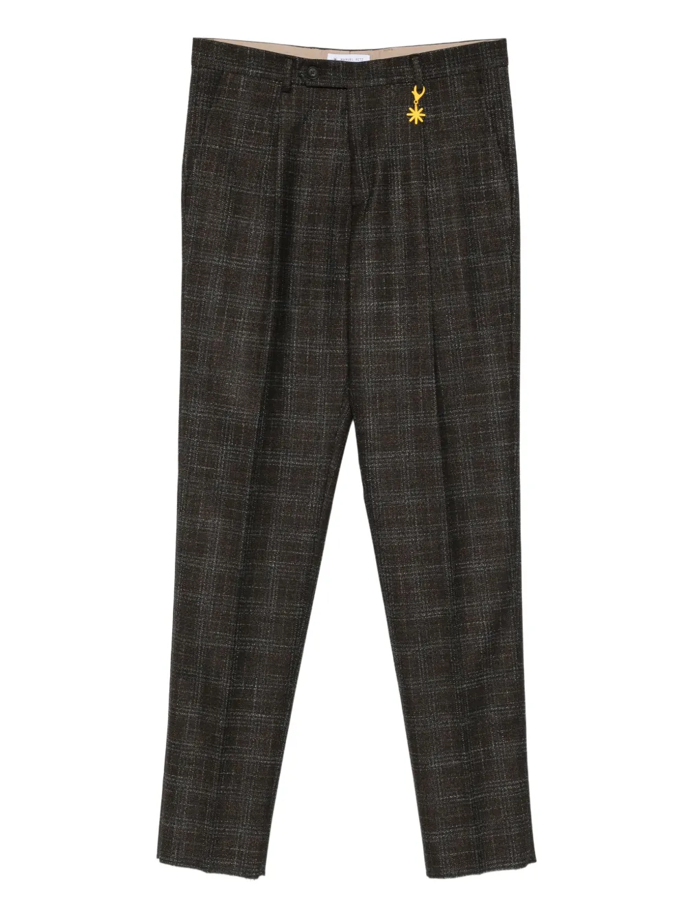 Manuel Ritz pleated straight-leg trousers - Marrone
