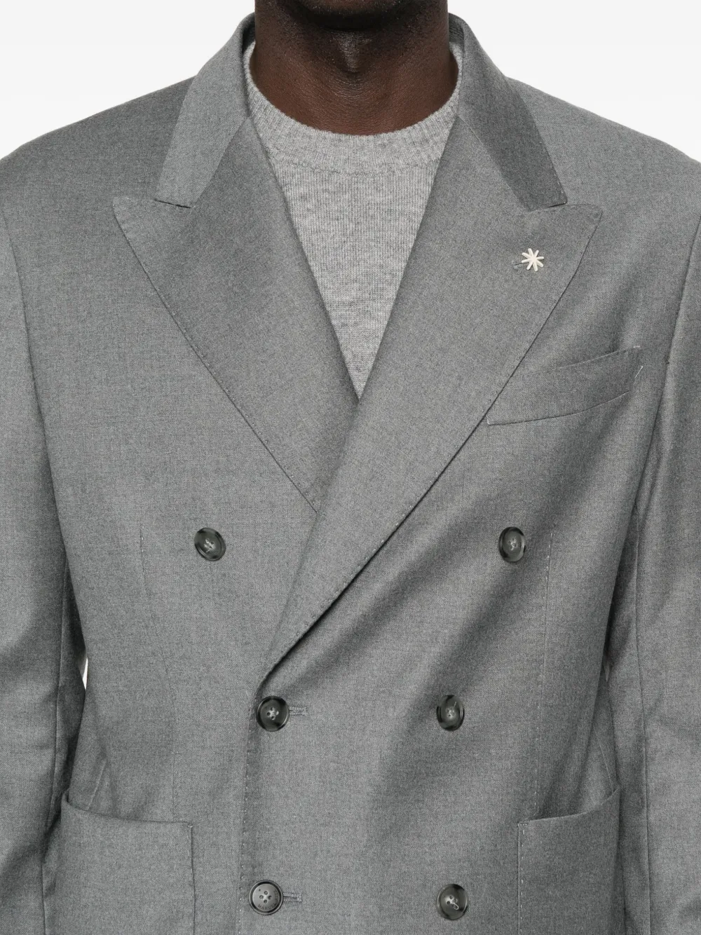 Manuel Ritz Blazer met dubbele rij knopen Grijs