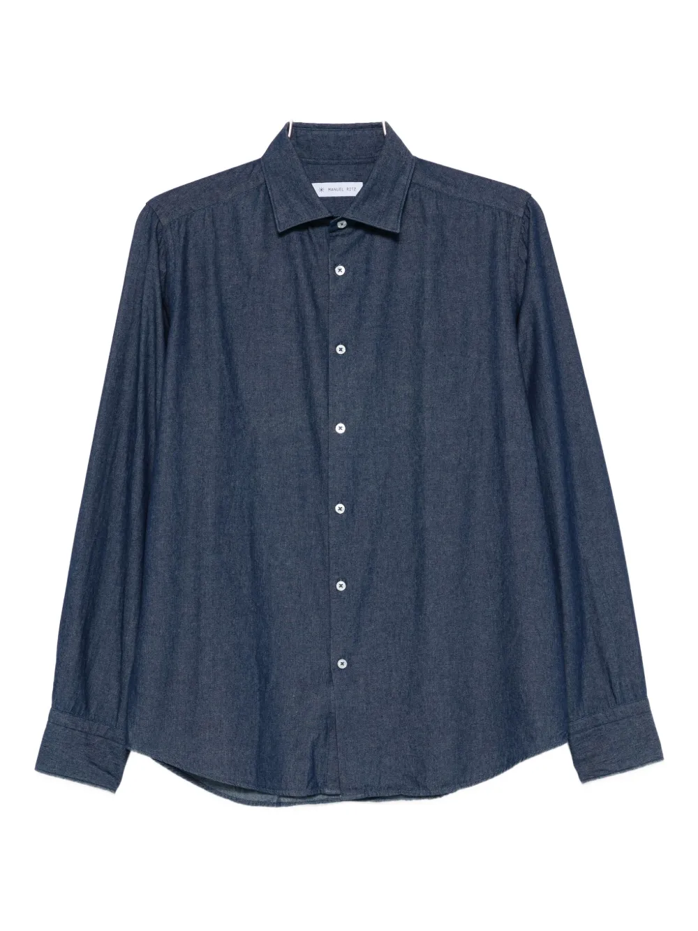 Manuel Ritz washed cotton-chambray shirt | Blue | Image 1