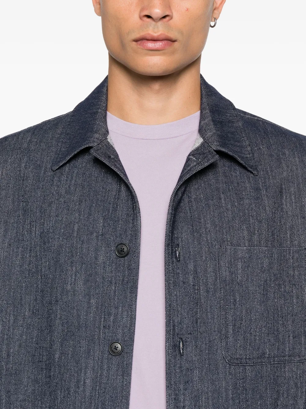 Manuel Ritz Shirtjack met opgestikte zak Blauw