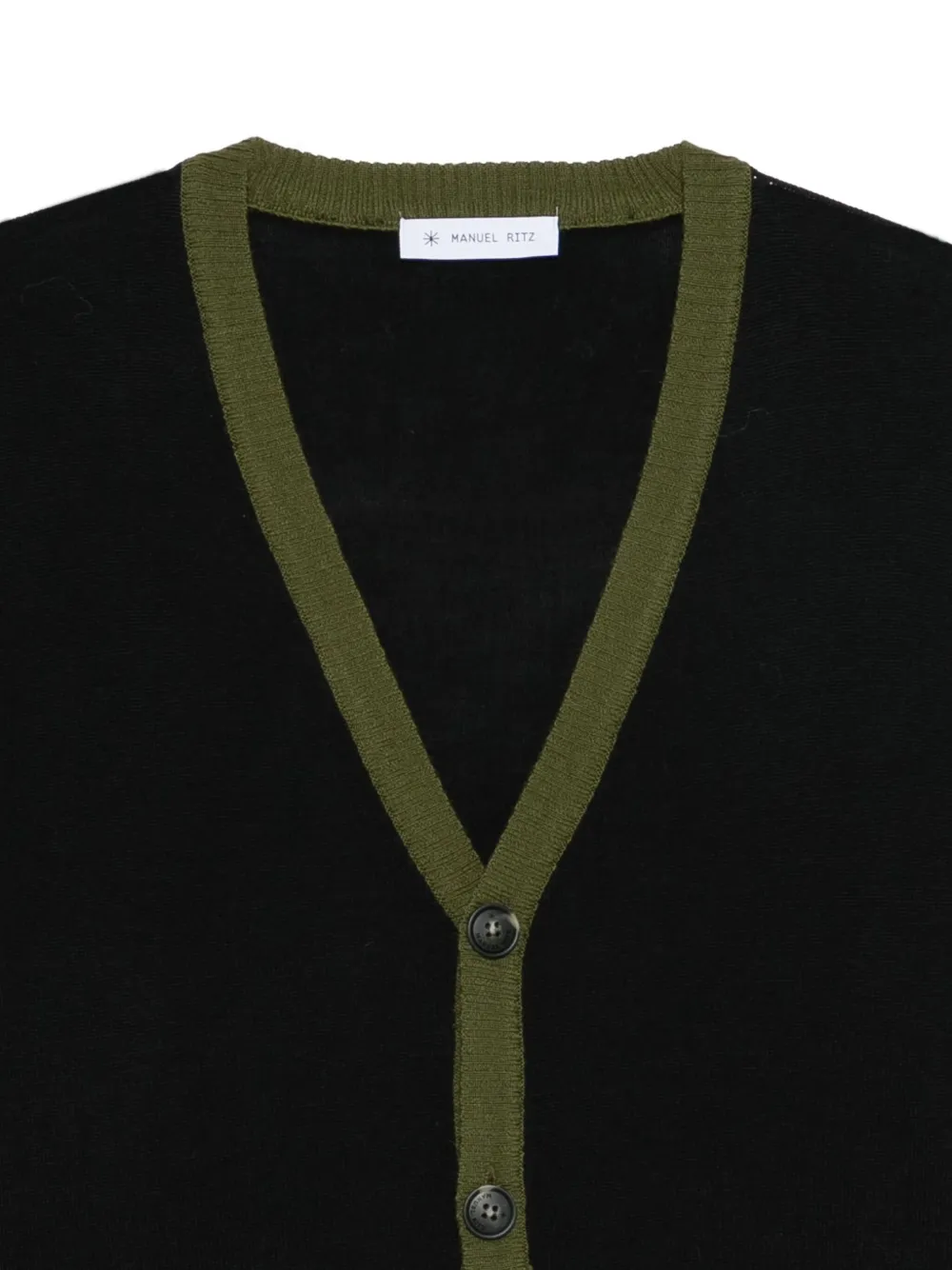 Manuel Ritz Vest van wolblend met contrasterende afwerking Zwart