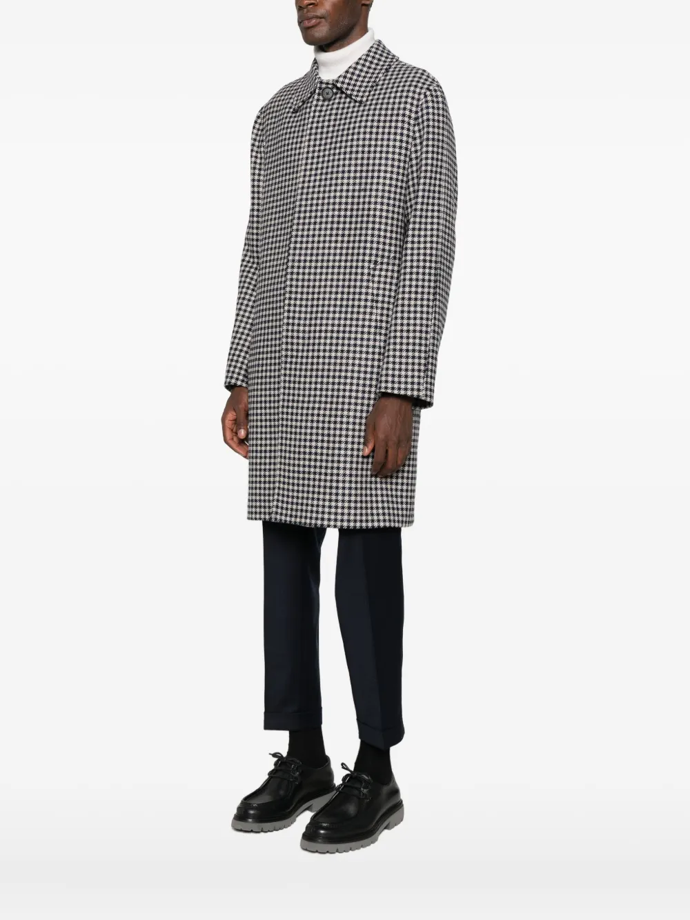 Manuel Ritz Jas met pied-de-poule print Grijs