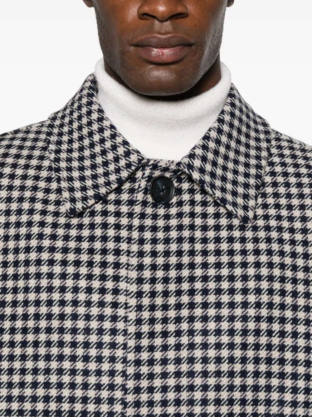Manuel Ritz Jas met pied-de-poule print Grijs